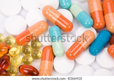Medicine pills close up shot for background