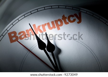clock face, concept of bankruptcy, financial problem