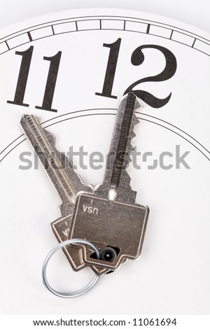 home key and clock, Real Estate Marketing Concept