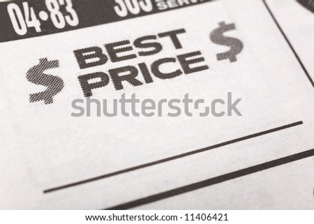 Best Price, newspaper Sales ad,  Business concept