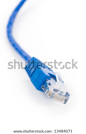 Blue Computer Cable with white background