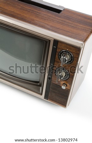 Old-fashioned Television with white background