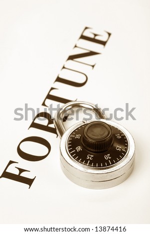 headline fortune and lock, concept of financial protection