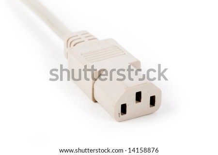 white Power Cord Plug close up shot