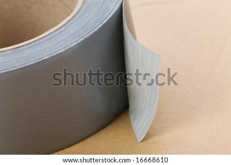 a roll of Grey Duct Tape close up shot