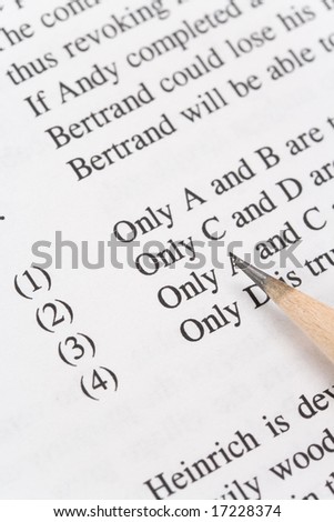 Multiple-Choice Tests close up