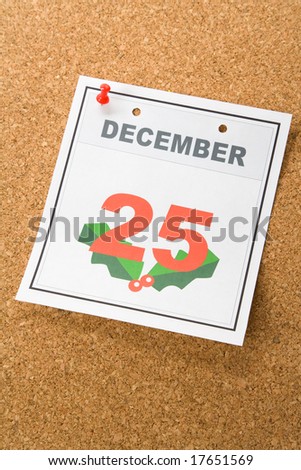 Christmas day, calendar December 25 for background