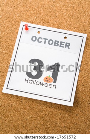 Holiday Halloween, calendar October 31
