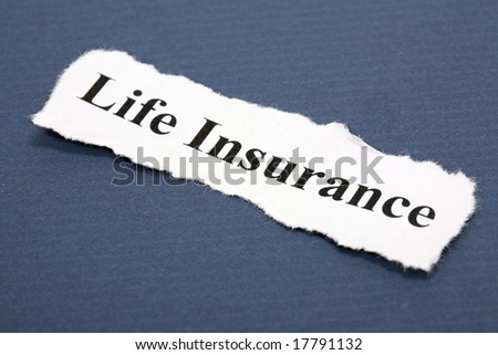 Headline of life Insurance with blue background