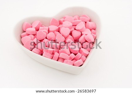 Pink Heart Shape Candy close up