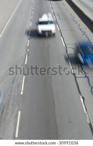 Car and Highway, Blurred Motion