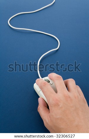 computer mouse with blue background
