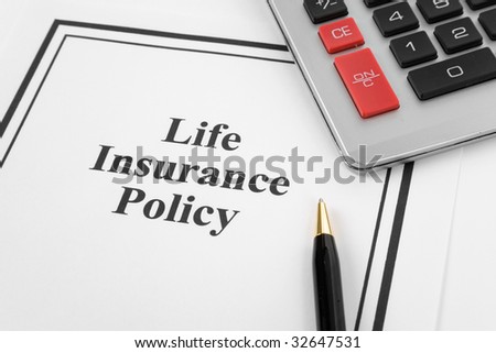 Document of Life Insurance Policy and calculator,  for background