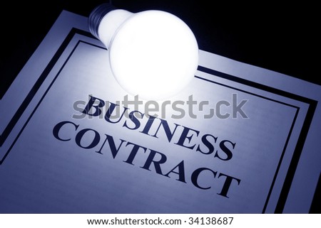 Business Contract and light bulb, concept of smart in business
