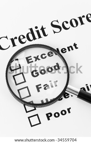 Credit Score and Magnifying Glass