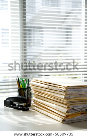 Office and File Stack for background