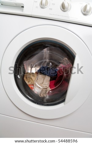 Clothes Washer close up shot