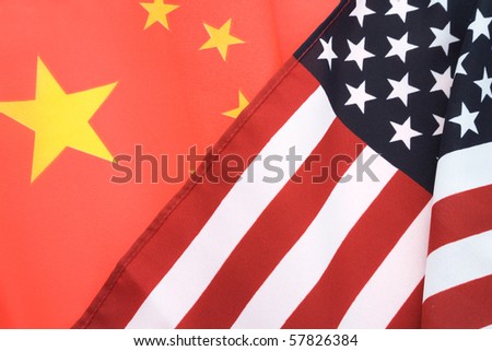 China and USA Flag for background
