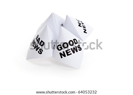 Paper Fortune Teller, Good News; Bad News; No News, concept of business decision