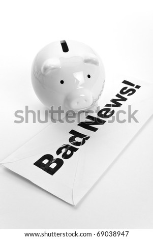 Bad News and Piggy Bank, concept of finance problems
