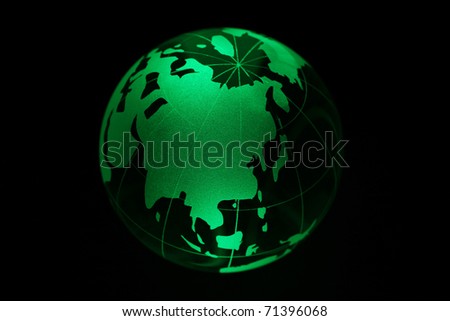 Earth planet,Green globe for background