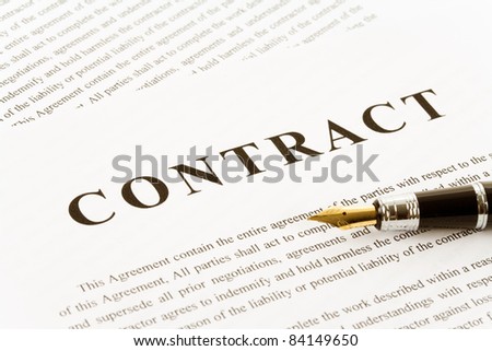 Business Contract and pen close up