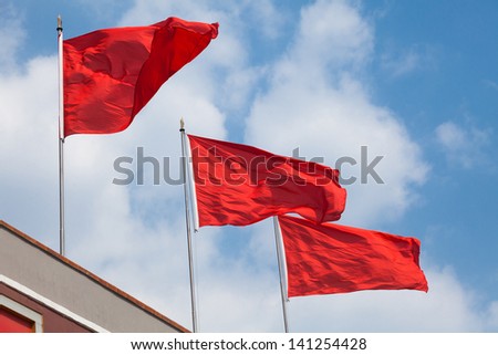 Red Flag with blue sky