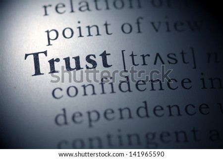 Dictionary definition of the word Trust. Fake Dictionary