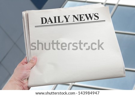 Daily News, Blank Newspaper with white background