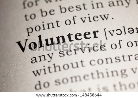 Fake Dictionary, Dictionary definition of the word Volunteer.