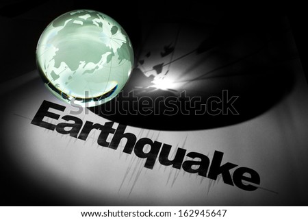 Globe and word of Earthquake