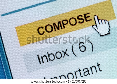 Computer Monitor screen, concept of email compose