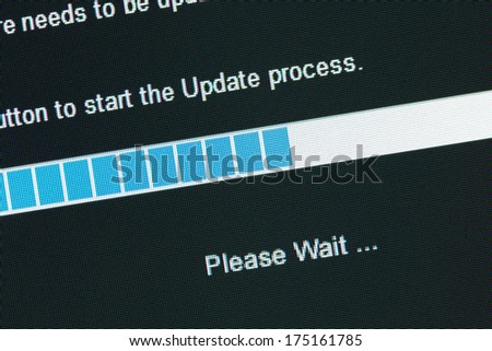 Computer Monitor screen Graph, concept of update process