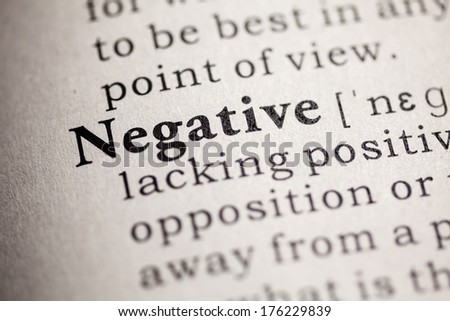 Fake Dictionary, Dictionary definition of the word negative.