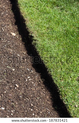 green grass and soil, spring gardening