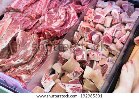 pork ribs in Butcher\'s Shop