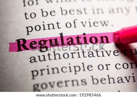 Fake Dictionary, Dictionary definition of the word regulation.
