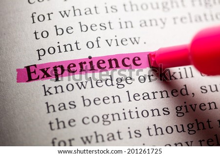 Fake Dictionary, definition of the word experience.
