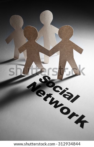 Paper Chain People and word of Social Network for background