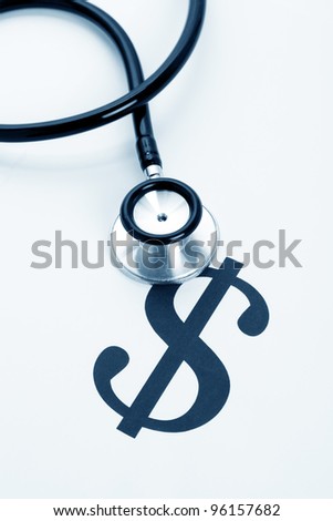 Stethoscope and dollar sign, concept of Financial Health
