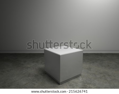 empty plinth in gallery or museum. With clipping path