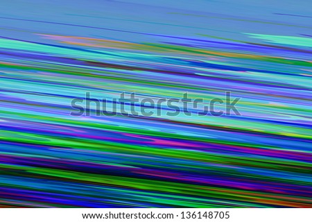 Digital background blue. Digital  background from multi-colored blue and green and purple stripes. Glitch art.