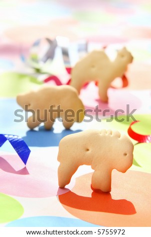 Animal Crackers on a festive background