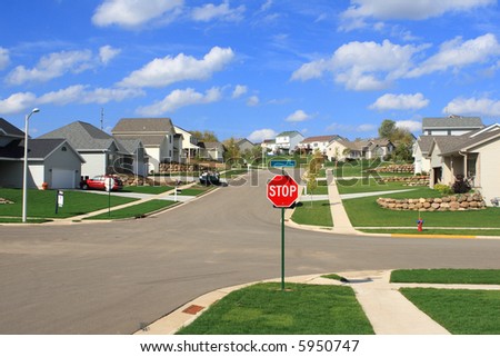 New Residential Homes in a Subdivision