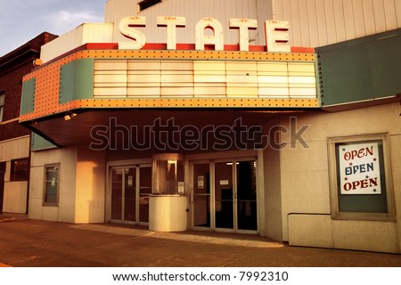 Movies  Theater on Stock Photo   Vintage Movie Theater In Benton Harbor  Michigan