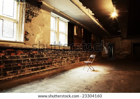 Chair in an abandoned room