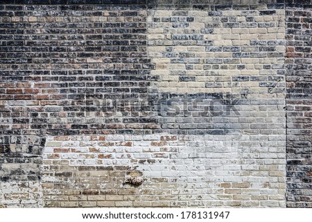 Old Multi Colored Brick Wall