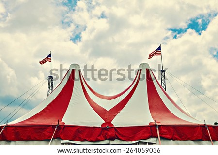 Vintage circus tent. Instagram effect.
