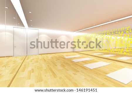 Yoga room 3d rendering