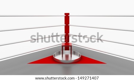 Red corner on boxing stage
